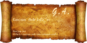 Gecse Adrián névjegykártya